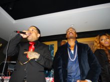 Benzino and Stevie J (right) at their opening party at