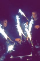 Champagne bottles and sparklers arrive at the group's table in Manchester nightclub Panacea