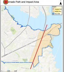 Click to enlarge for a better look at the path and impact of the tornado that killed eight in Garland