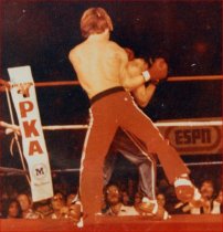 Donnie Hair vs. Bill Kase- the first full-contact event filmed for ESPN just before his First Rnd KO of Bill Kase. Don Wilson was MAIN EVENT. James Wilson promoted the show. - 1981