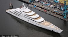 The world's largest superyacht Azzam. The £400 million vessel measures a staggering 590ft
