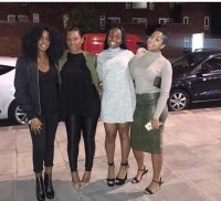 Women outside Dstrkt nightclub